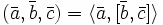 (\bar{a}, \bar{b}, \bar{c}) = \langle\bar{a}, [\bar{b}, \bar{c}]\rangle